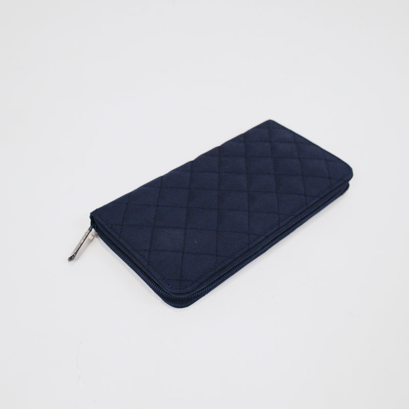 DV Leather Classic Wallet with Coin Purse and Inside Flap Blue